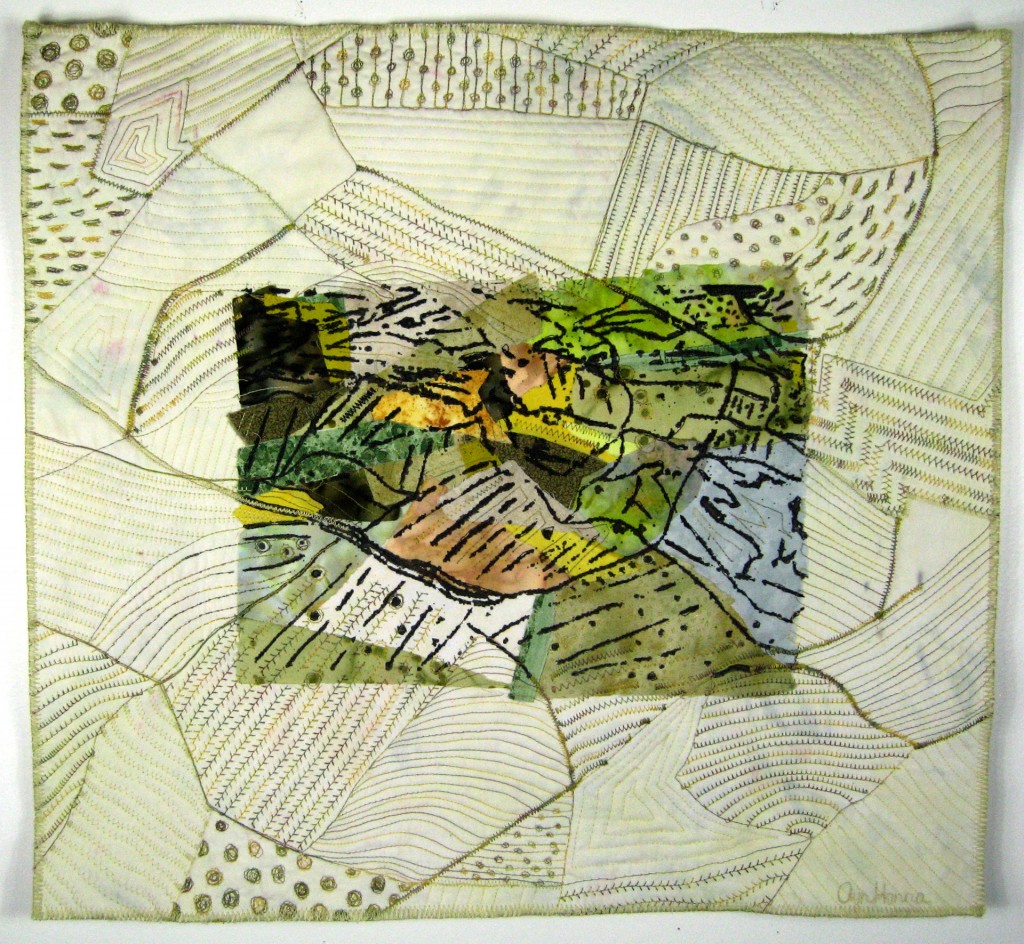 "LineScape #1" (Textile Painting) © Ayn Hanna