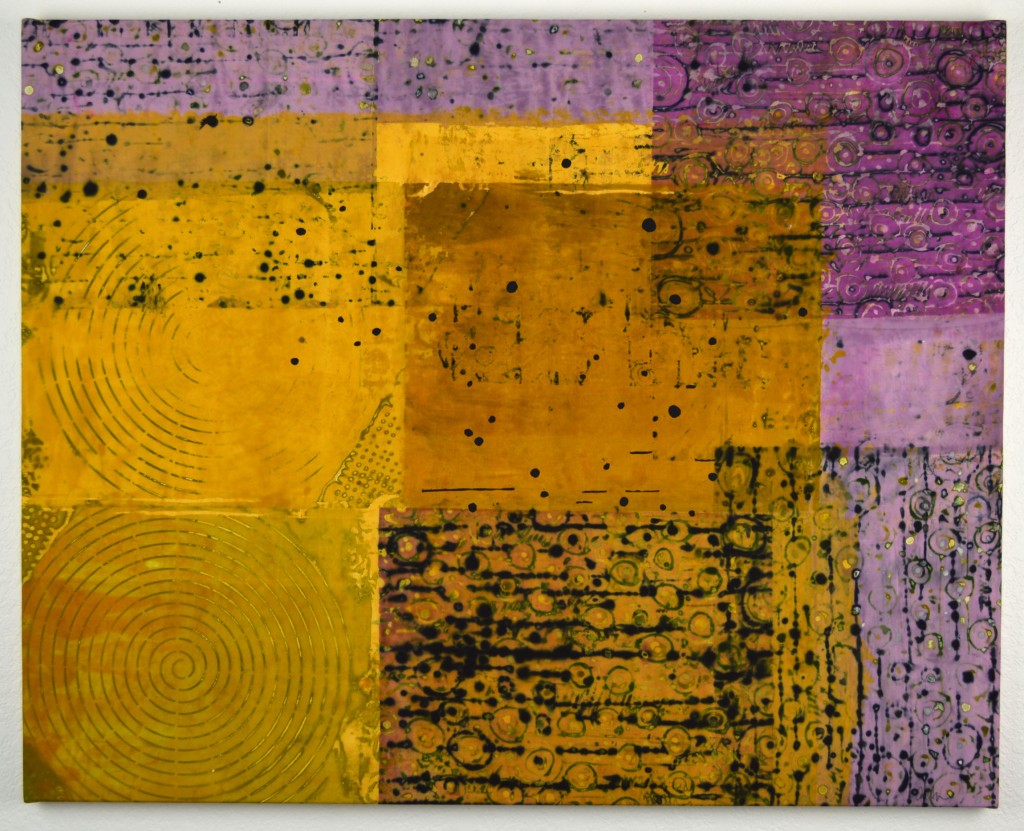 "Lavender Fields", 32"x40", Dye Drawing (dyes on cotton cloth) gallery wrapped around stretcher frame.  ©2014 Ayn Hanna